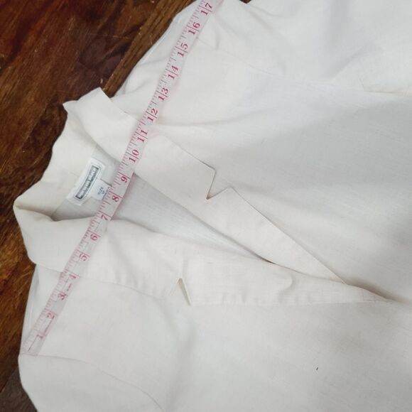 Vintage 90s Neutral Minimalist Beige Lightweight Long Fall Blazer - Picture 9 of 16